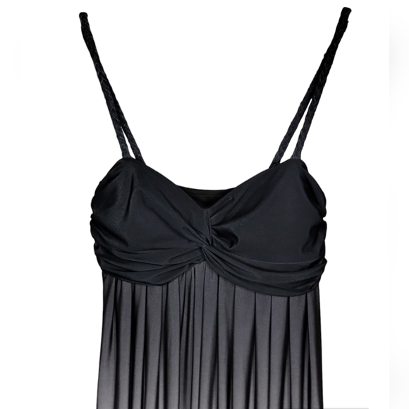 -606 Bisou Bisou Woman Black Charcoal Gray Ombre Long Maxi Sundress Plus Size 4 - Picture 4 of 9